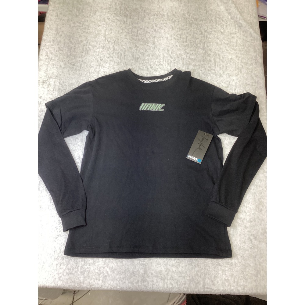 Tony Hawk Mens Long Sleeve Drop Down Graphic Tee Black HMT5086 Size M NEW